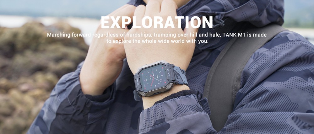 Black Camouflage Straps for KOSPET TANK M1 Smartwatch 22mm Width