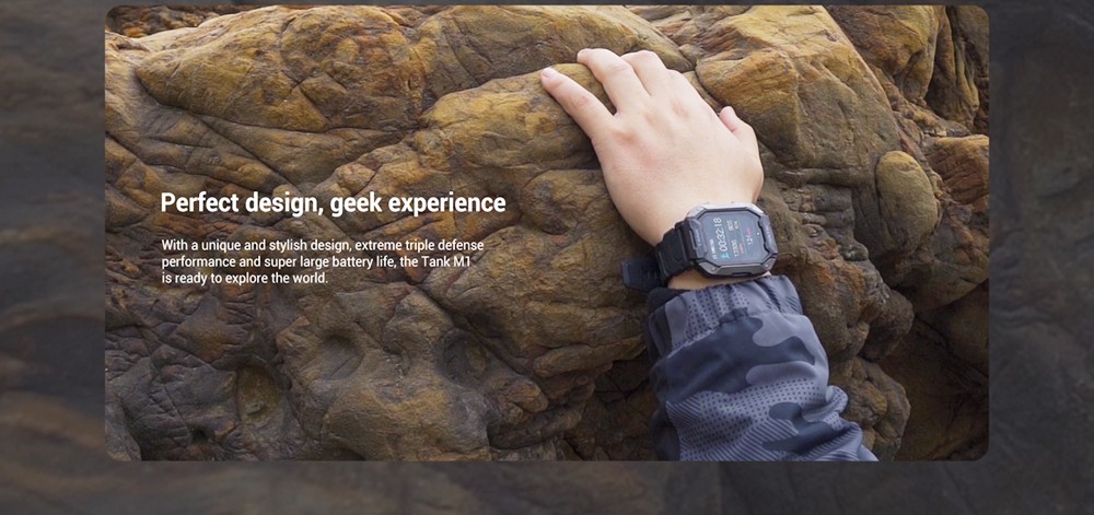 Black Camouflage Straps for KOSPET TANK M1 Smartwatch 22mm Width