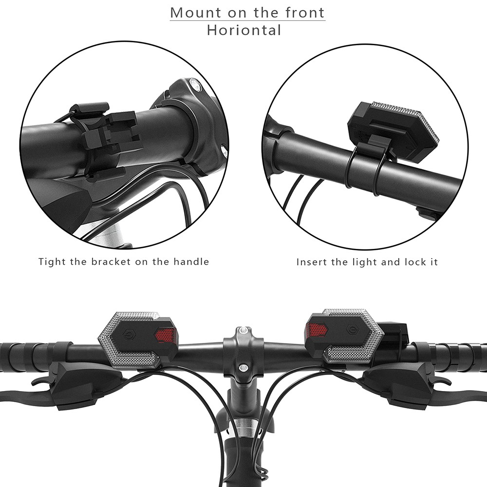 Cycling Wireless Turning Signal Light Visible Day and Night USB Charging for Bike, Electric Bycicle and Scooter