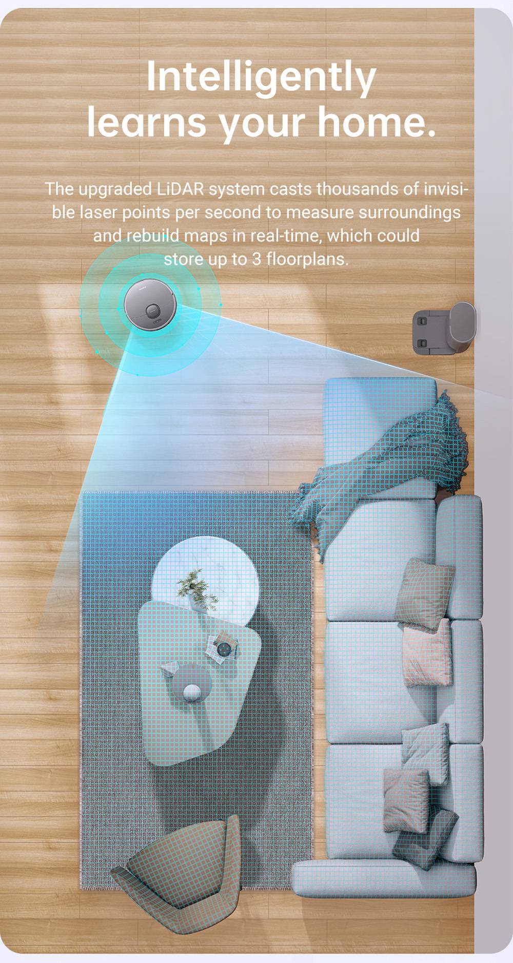 Dreame Bot Z10 Pro 4000Pa Robot Vacuum Cleaner with Self-Empty Dock 3D Laser Navi Support Alexa & Mi Home Smart Home