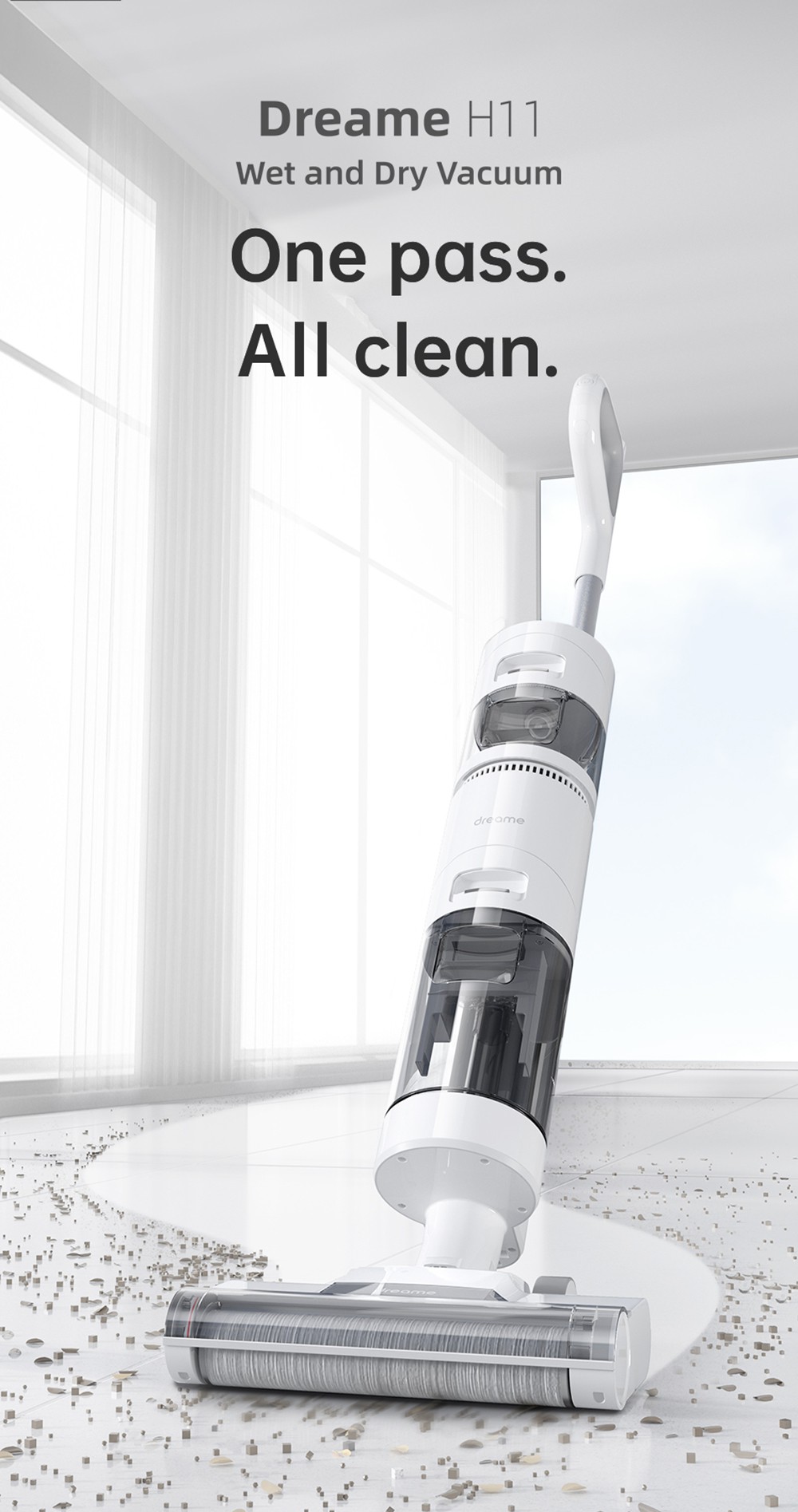 Dreame H11 Cordless Wet Dry Smart Vertical Vacuum Cleaner with Self-Cleaning System