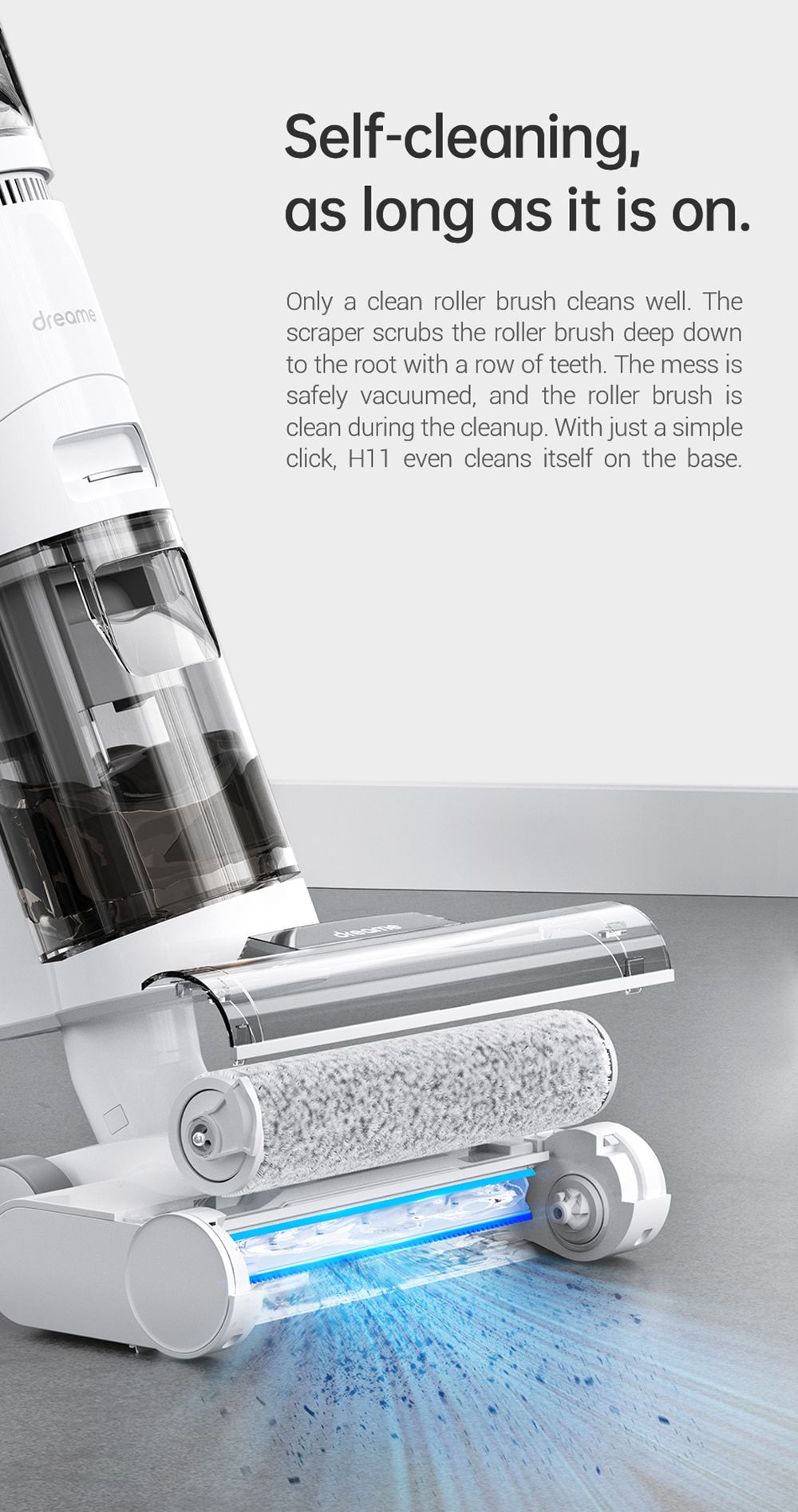 Dreame H11 Cordless Wet Dry Smart Vertical Vacuum Cleaner with Self-Cleaning System