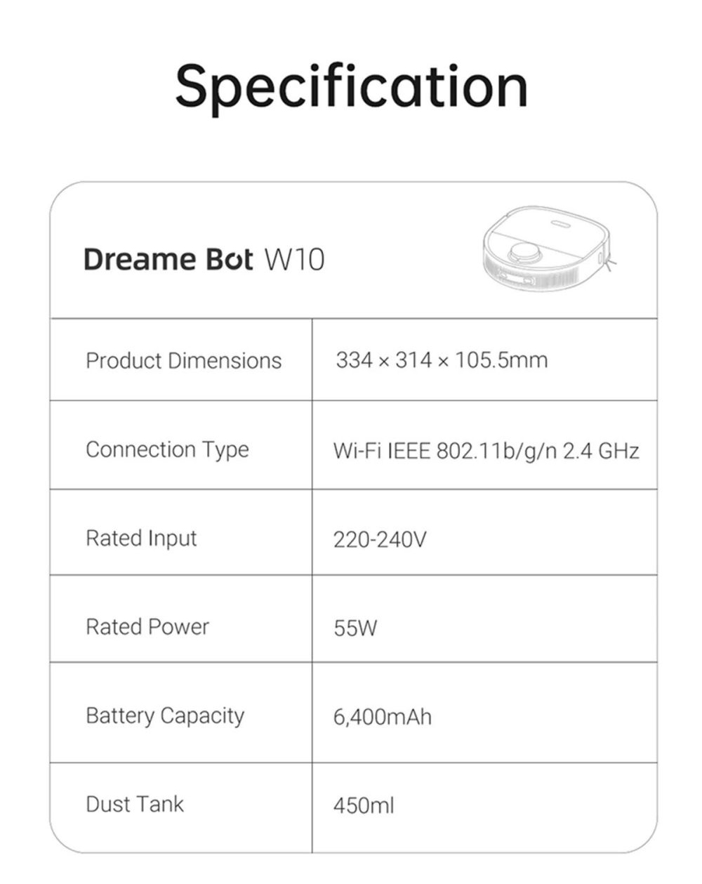 Dreame W10 4000Pa 4 in 1 Self-Cleaning Robot Vacuum Cleaner Sweeping Mopping Washing Drying with LiDAR Navigation