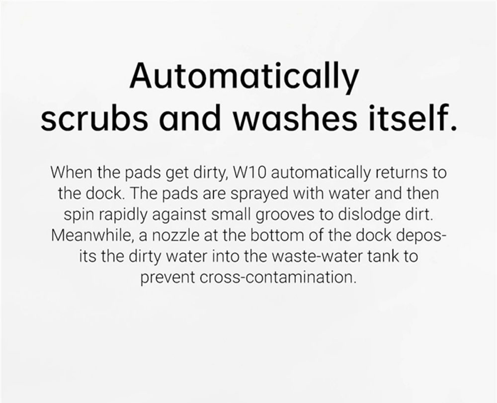 Dreame W10 4000Pa 4 in 1 Self-Cleaning Robot Vacuum Cleaner Sweeping Mopping Washing Drying with LiDAR Navigation