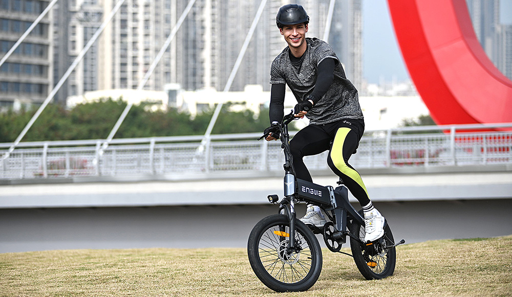 ENGWE C20 Folding Electric Bicycle 20 Inch Tire 250W Brushless Motor 36V 10.4Ah Battery 25km/h Max Speed - Black