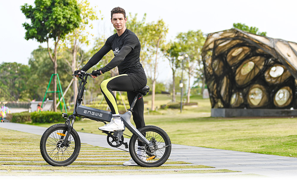 ENGWE C20 Folding Electric Bicycle 20 inch Tire 250W Brushless Motor 36V 10.4Ah Battery 25km/h Max Speed - Gray