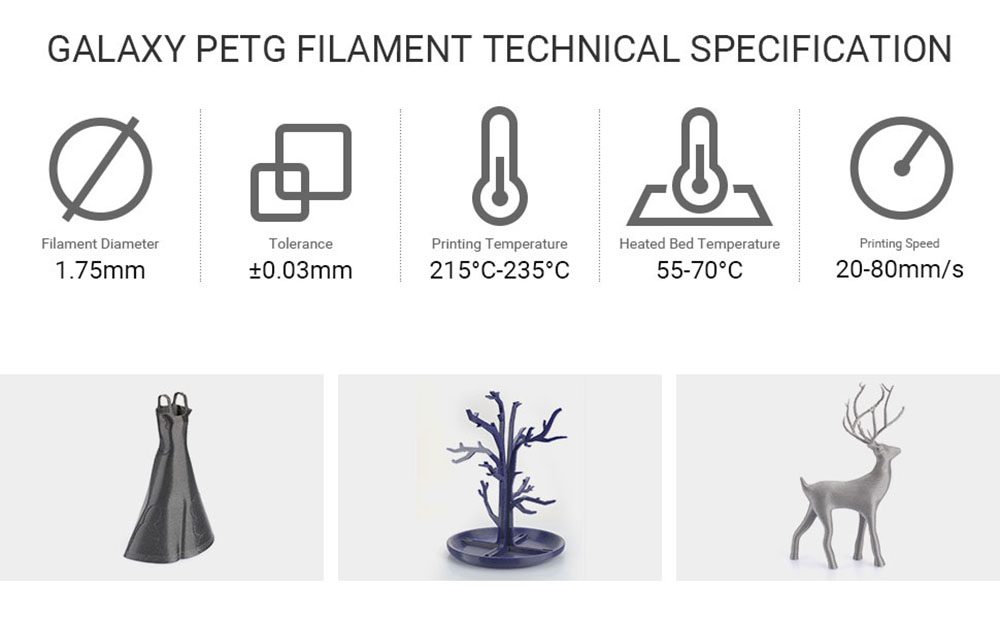 ERYONE Galaxy PETG Filament for 3D Printer 1.75mm Tolerance 0.03mm 1KG(2.2LBS)/Spool - Red