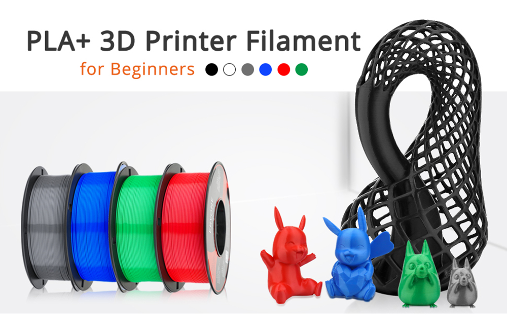 ERYONE PLA+ Filament pre 3D tlačiareň 1,75 mm Tolerancia 0,03 mm1 kg (2.2LBS)/Spool - čierna