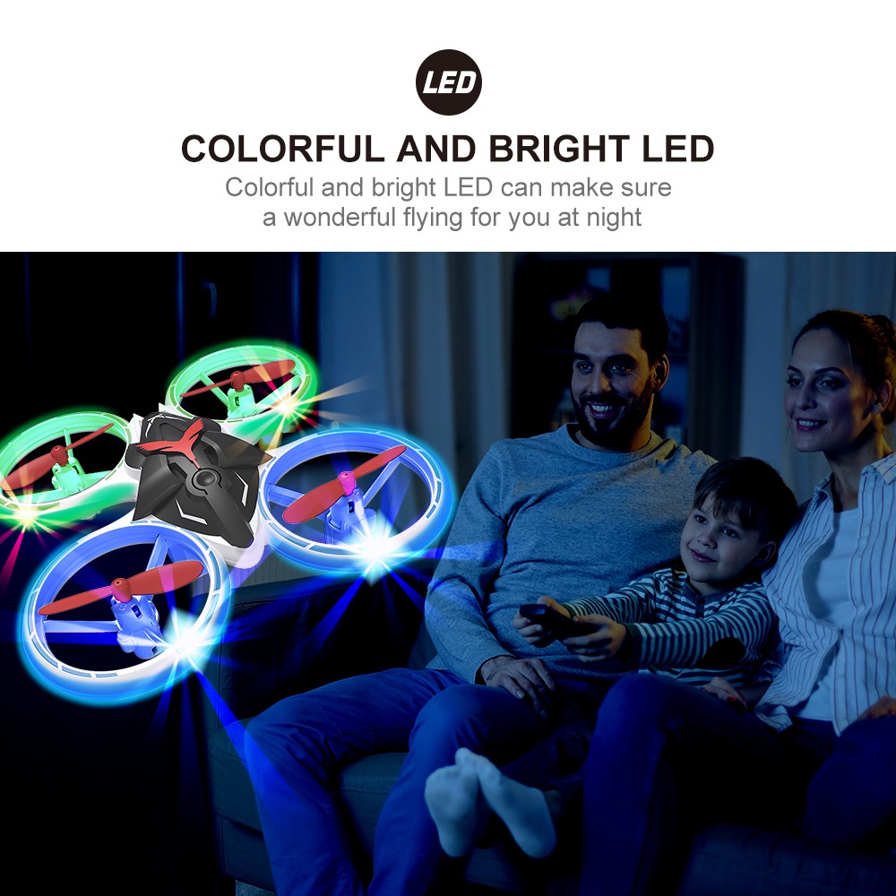 Flytec T22 Cool LED Breathing Lights RC Drone Altitude-Hold Remote Control Drone 3D Rolling - Red