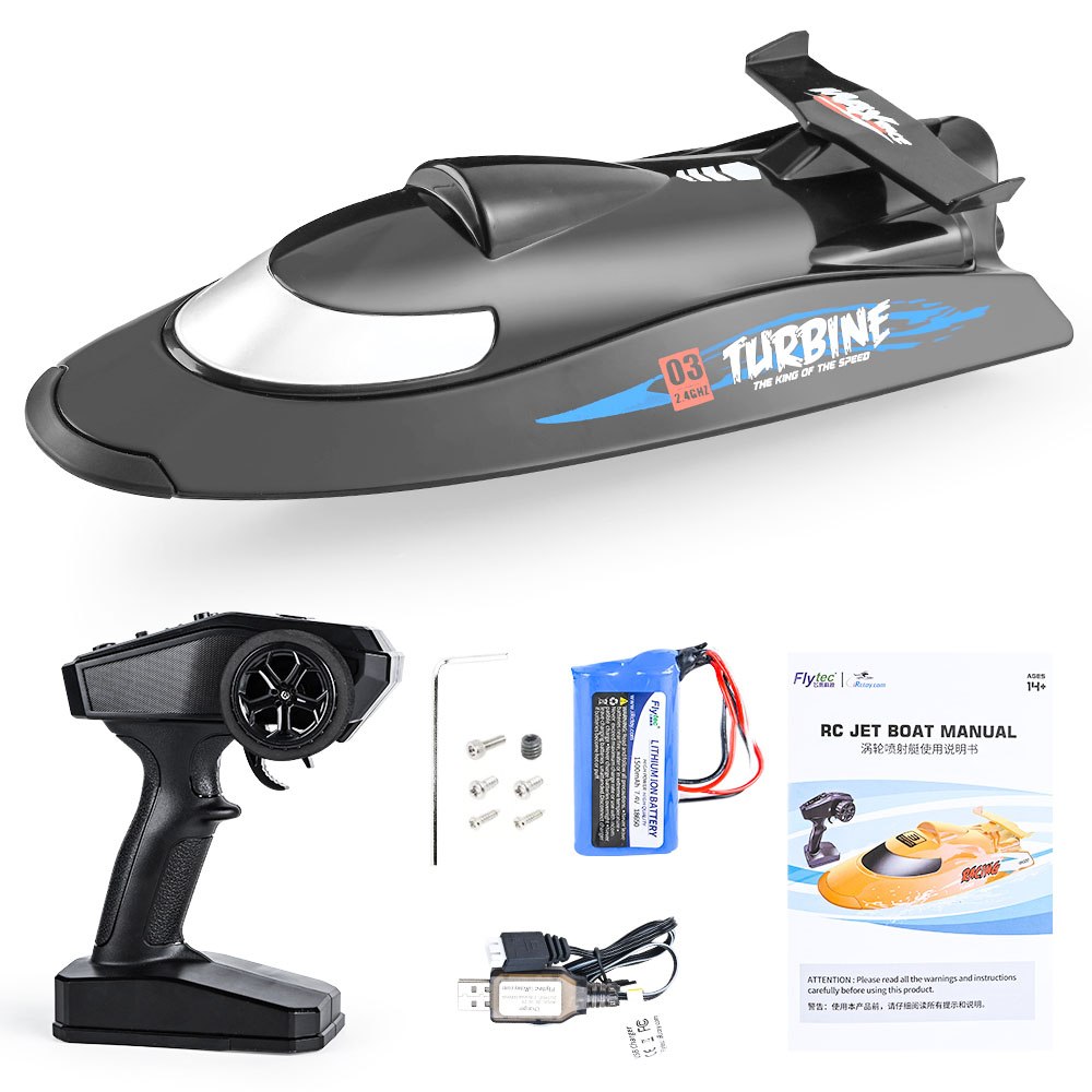 Flytec V009 30KM High Speed RC Jet Boat With Self-righting Feature For Pool and Lakes - Black