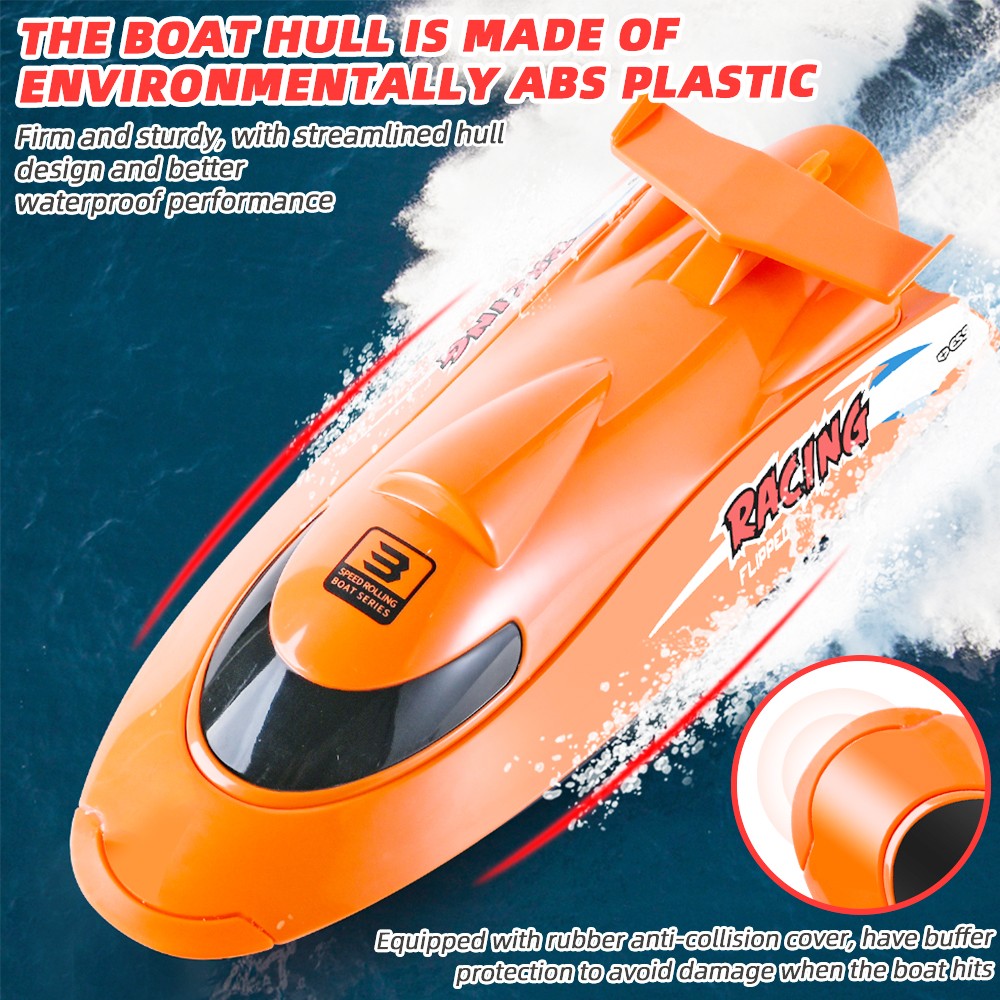 Flytec V009 30KM High Speed RC Jet Boat Orange