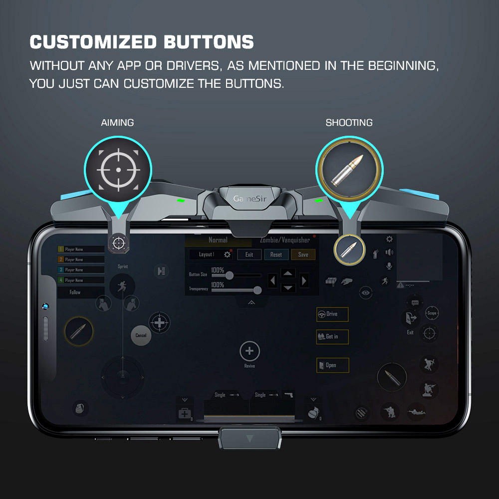 GameSir F4 Falcon Pubg Mobile Gaming Controller Gamepad Joystick for iPhone / Android Plug and Play