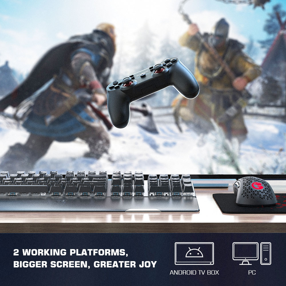 GameSir T3 2.4GHz Wireless Gamepad for PC Controller Joystick for Android TV Box and Windows PC Black