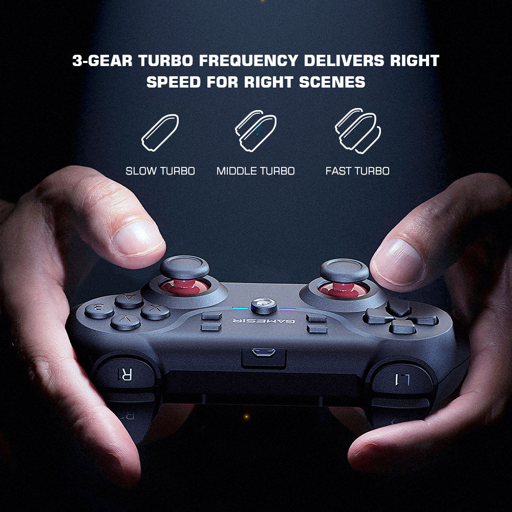 GameSir T3 2.4GHz Wireless Gamepad for PC Controller Joystick for Android TV Box and Windows PC Black