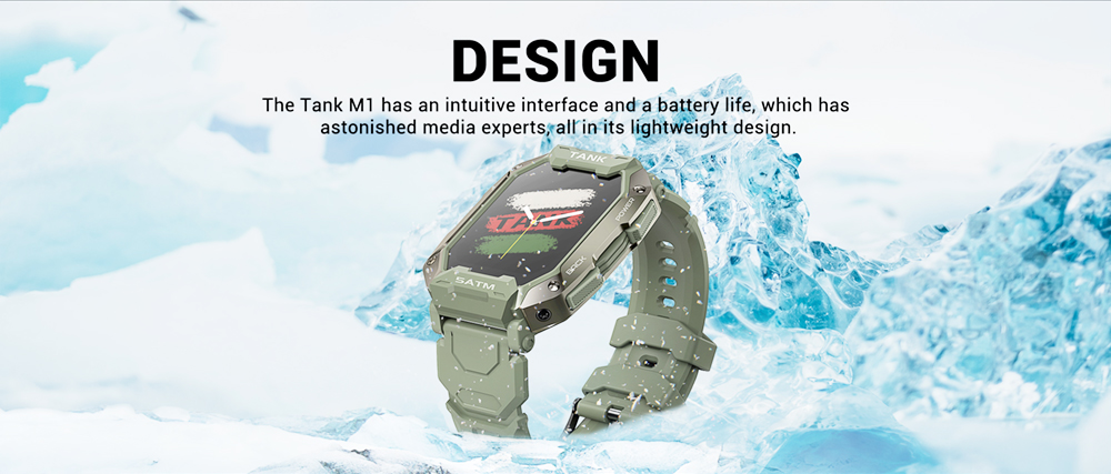 Green Camouflage Straps for KOSPET TANK M1 Smartwatch 22mm Width