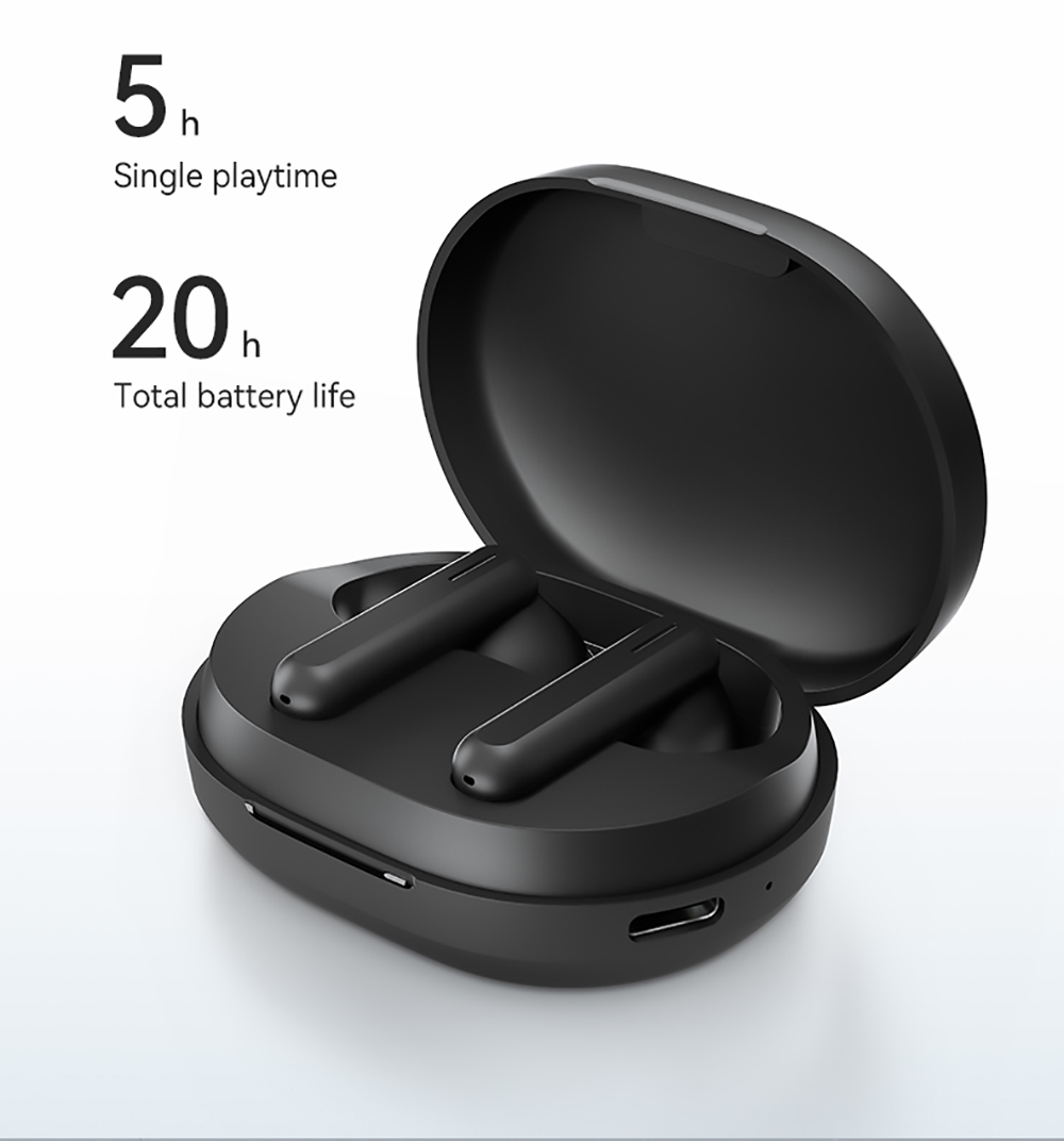 Haylou GT7 Wireless Bluetooth Earphone TWS Earbuds Noise Cancelling Headset Low-latency - Translucent Black