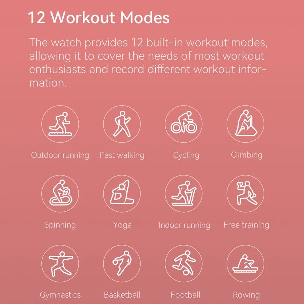 Haylou GST Smartwatch 12 Sports Modes Variable Watch Faces HD Large Screen Sports Watch - Black