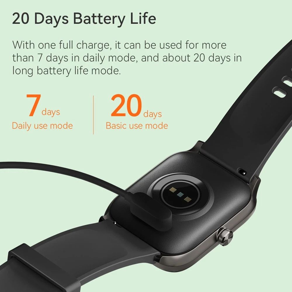 Haylou GST Smartwatch 12 Sports Modes Variable Watch Faces HD Large Screen Sports Watch - Black