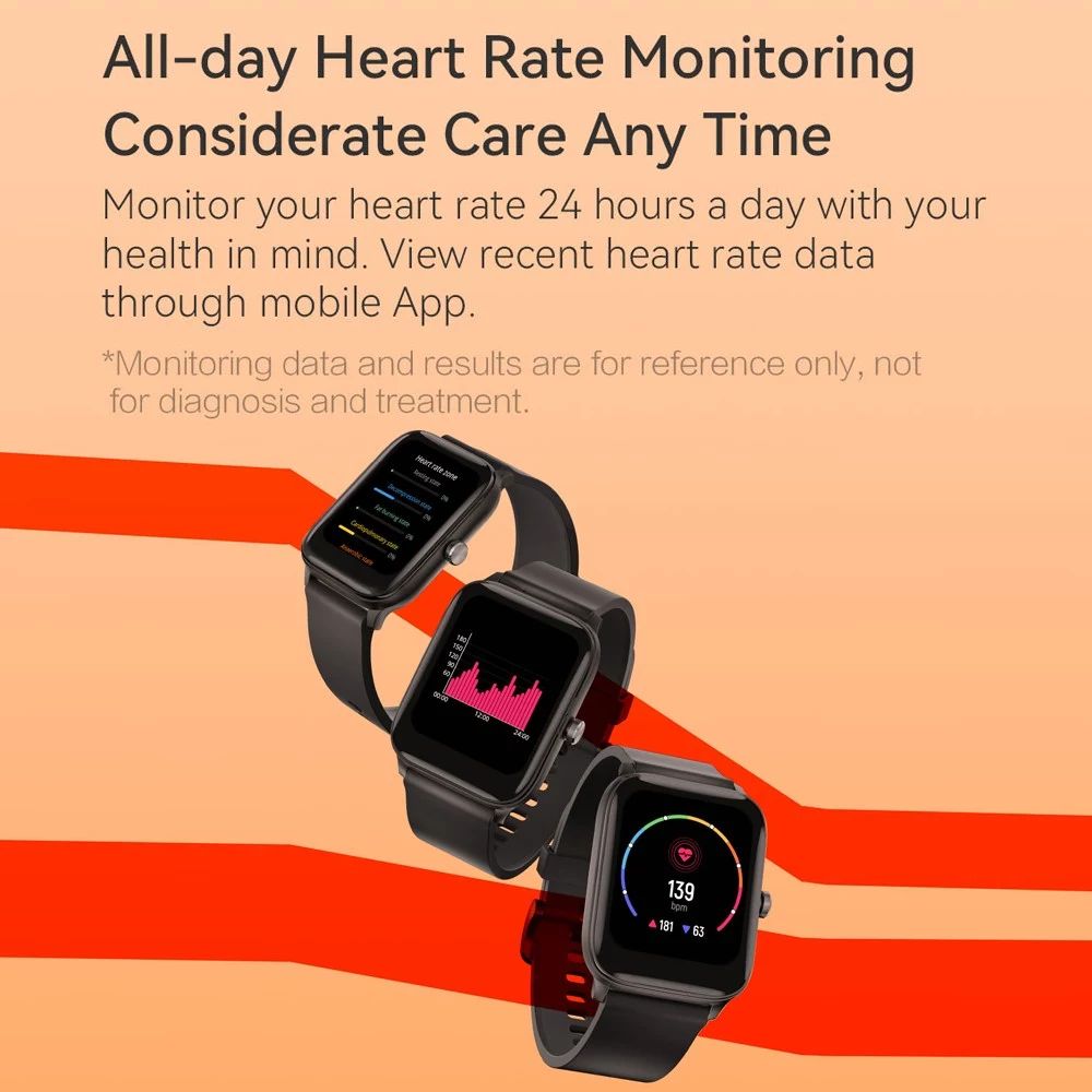 Haylou GST Smartwatch 12 Sports Modes Variable Watch Faces HD Large Screen Sports Watch - Black