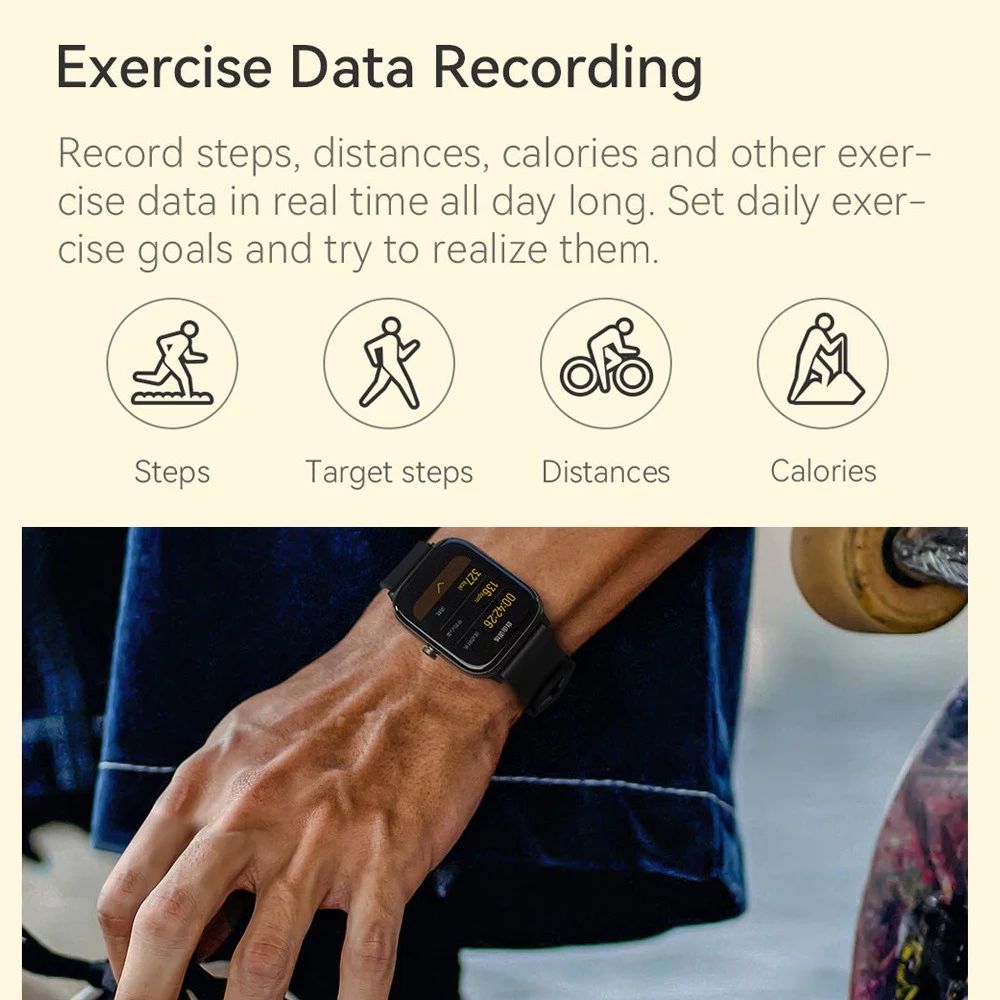 Haylou GST Smartwatch 12 Sports Modes Variable Watch Faces HD Large Screen Sports Watch - Black