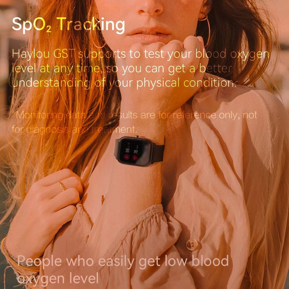 Haylou GST Smartwatch 12 Sports Modes Variable Watch Faces HD Large Screen Sports Watch - Black