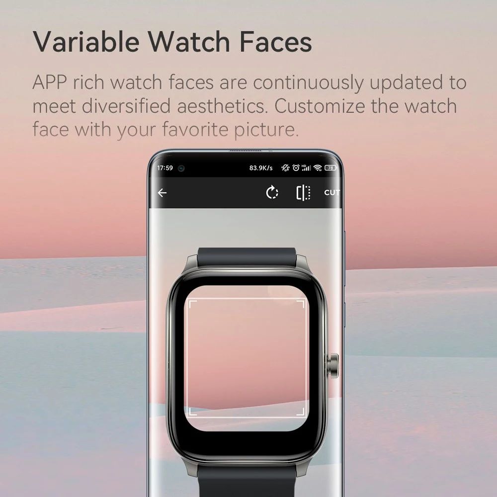 Haylou GST Smartwatch 12 Sports Modes Variable Watch Faces HD Large Screen Sports Watch - Black