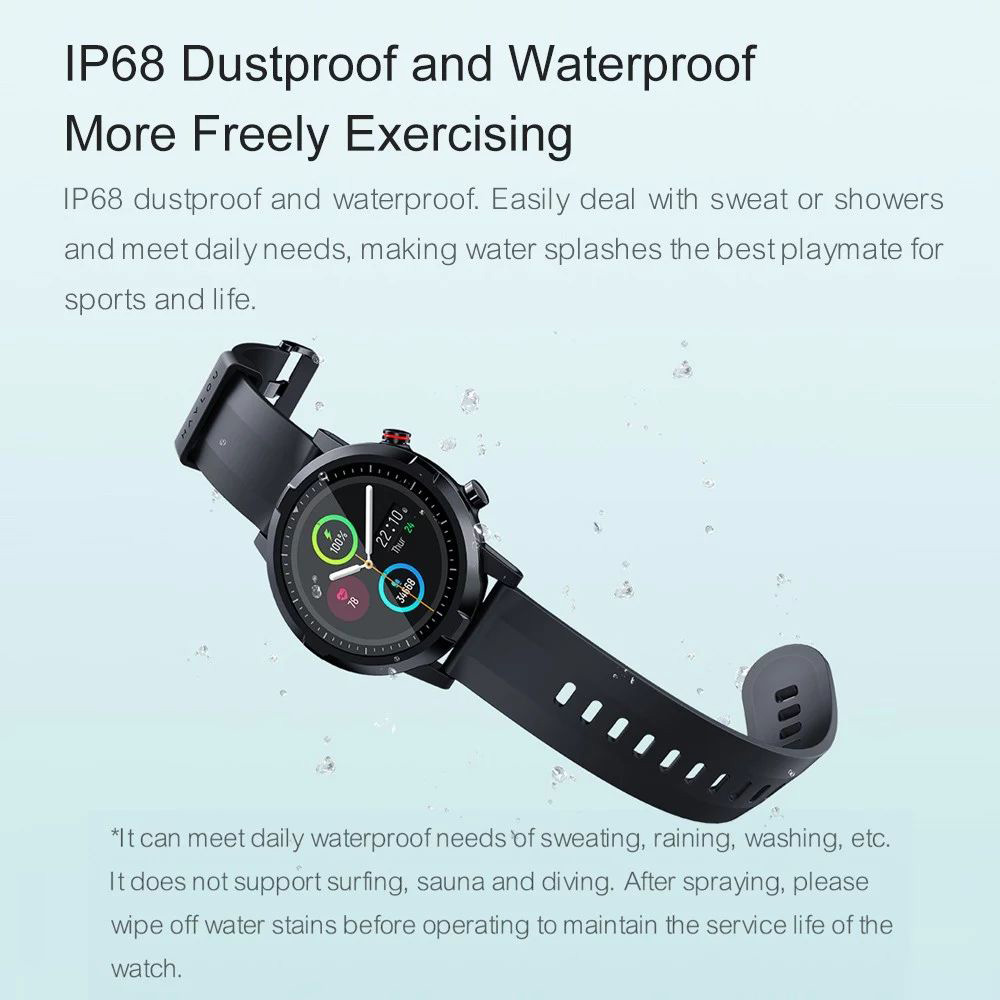 Haylou RT Smartwatch 12 Workout Modes Custom Watch Faces Health Monitor Fashion Sports Watch - Black