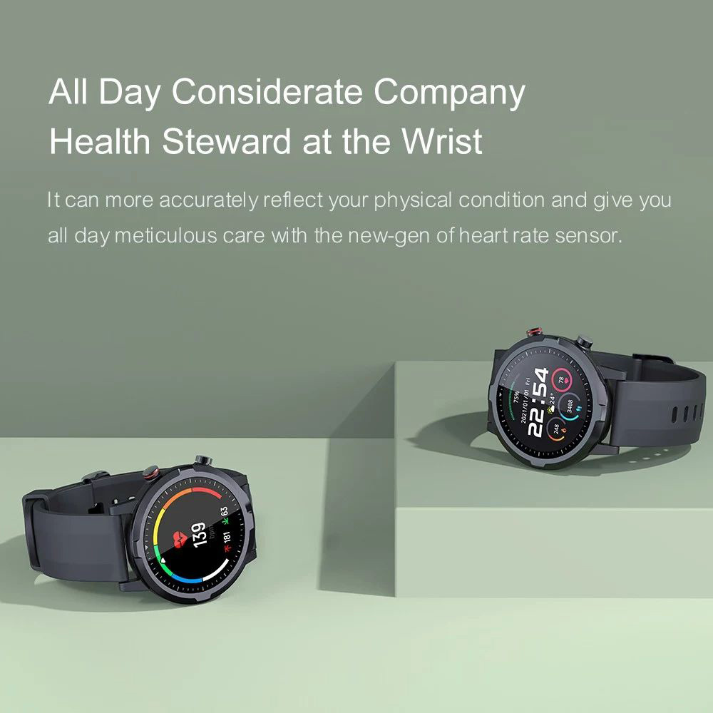 Haylou RT Smartwatch 12 Workout Modes Custom Watch Faces Health Monitor Fashion Sports Watch - Black