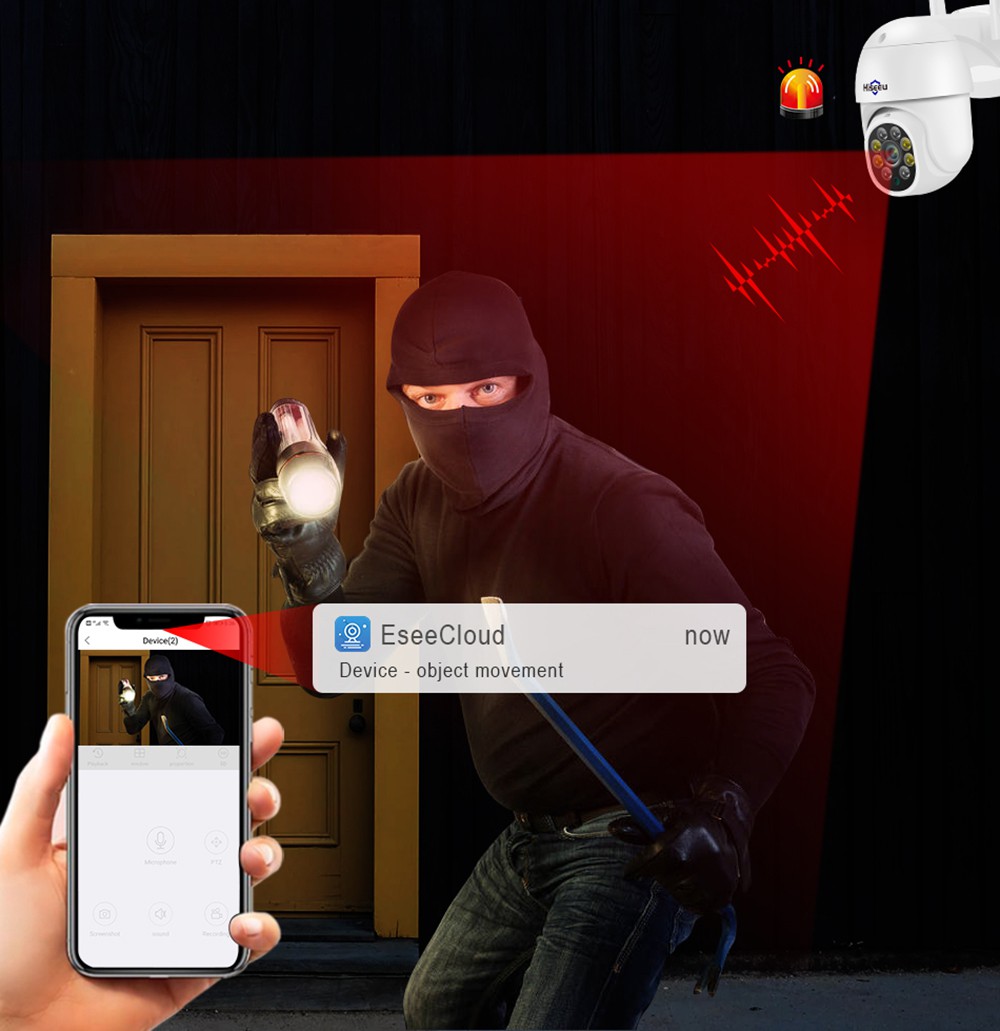 Hiseeu 3MP Wireless PTZ Speed Dome IP Camera WiFi Outdoor Two-way Audio CCTV Security Smart Video Surveillance Camera