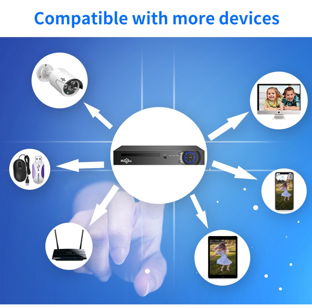 Hiseeu 5MP H.265 8CH POE Security Surveillance Camera System Kit Set AI Face Detection Audio Record IP Home