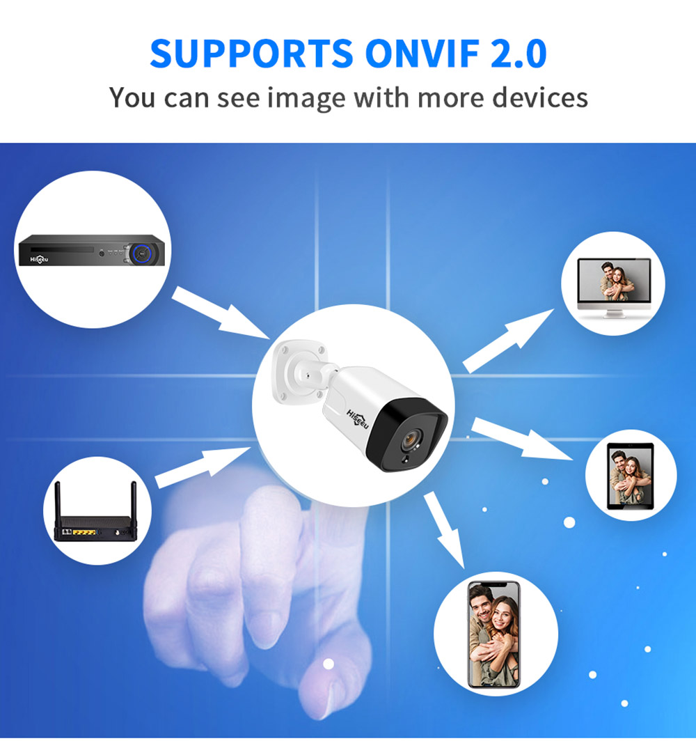 Hiseeu 5MP Surveillance POE IP Camera Two Way Audio Outdoor Waterproof Security CCTV for POE Video Recorder NVR