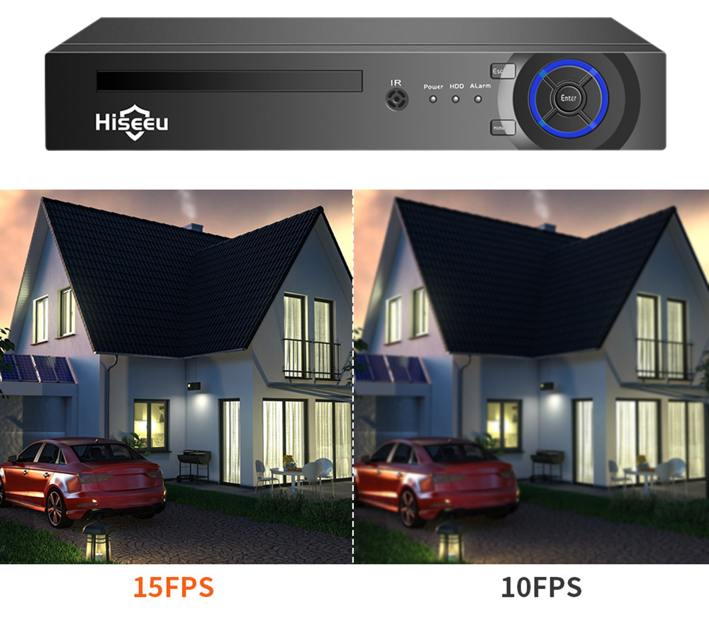 Hiseeu IP POE 3MP CCTV Security Surveillance Camera System Kit Set Outdoor AI Camera Two Way Audio NVR Video Recorder
