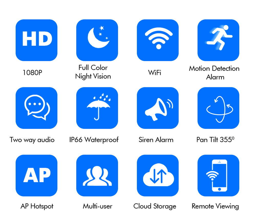 Hiseeu WHD812B 2MP Speed Dome Wireless WIFI Camera 2MP Outdoor 5x Digital Zoom PTZ IP Camera with 32G SD Card