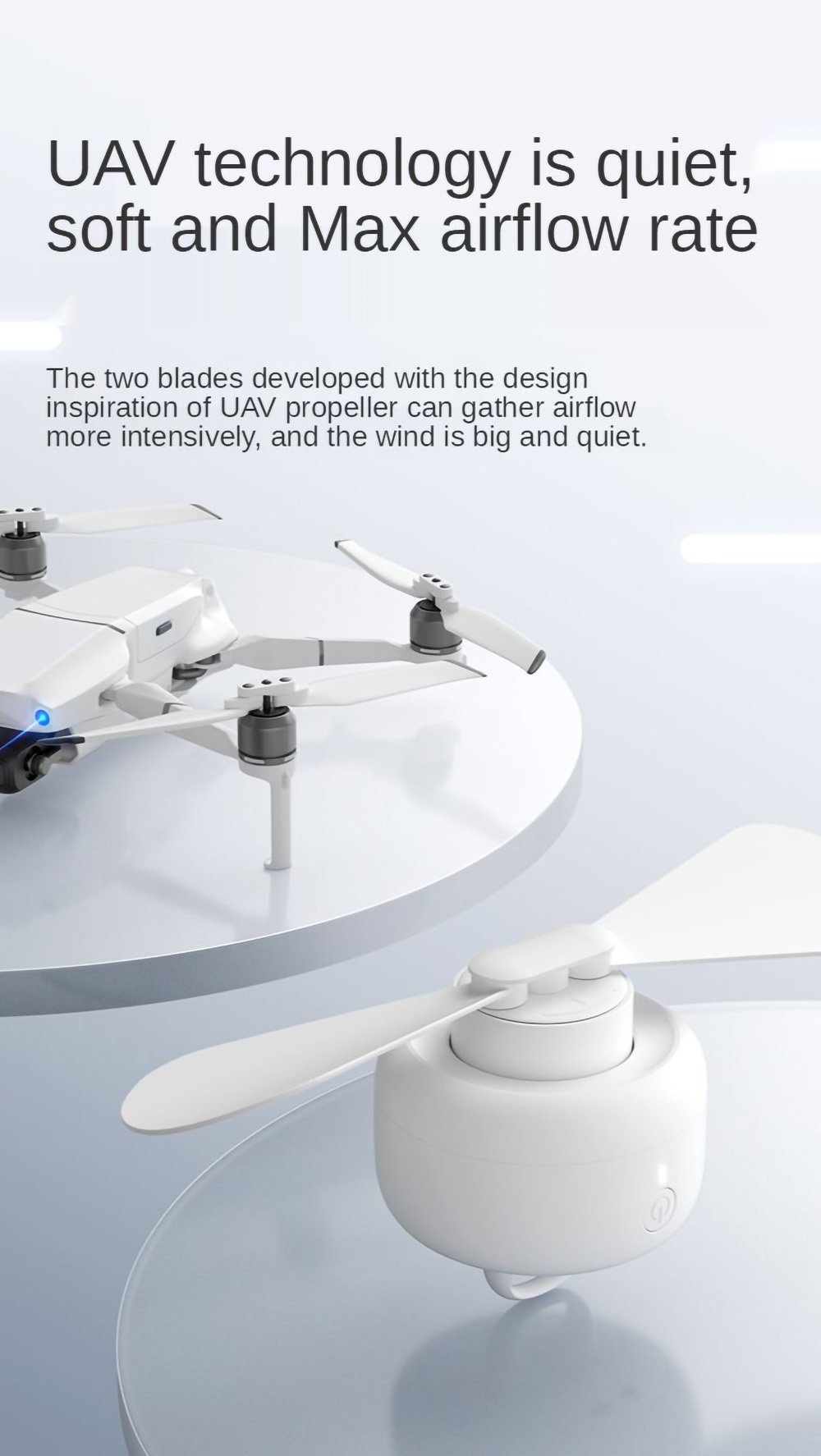 JISULIFE F16 Ceiling Fan USB Rechargeable Portable Household Electric Hanging Fans with Remote Control