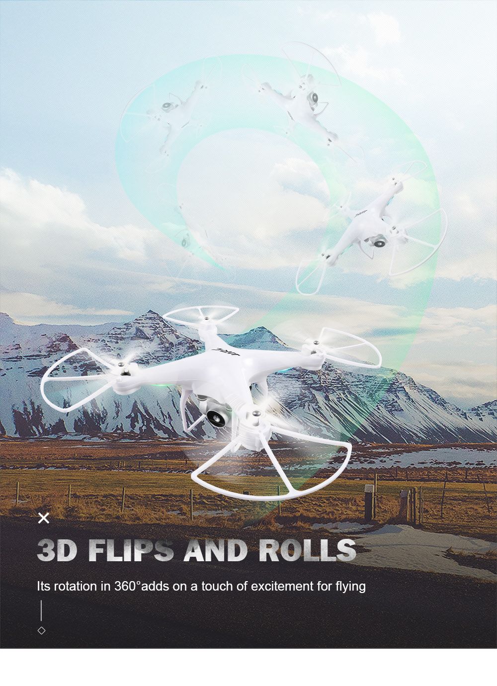 JJRC H68 RC Drone ile 6K 720P HD Kamera WiFi FPV Rakım Tutma Başsız Modu 20mins Uçuş Süresi