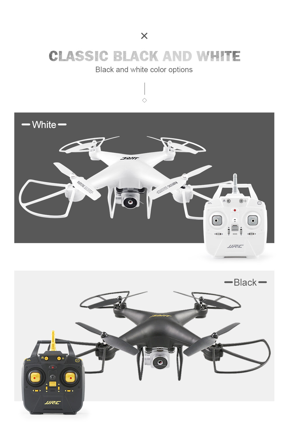 JJRC H68 RC Drone with 6K 720P HD Camera WiFi FPV Altitude Hold Headless Mode 20mins Flight Time
