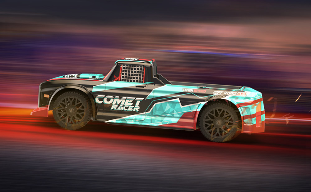 JJRC Q125 1/10 Racing Car All Road Brushed 4WD RTR RC Car High Speed Off-Road with 2 Batteries- Yellow