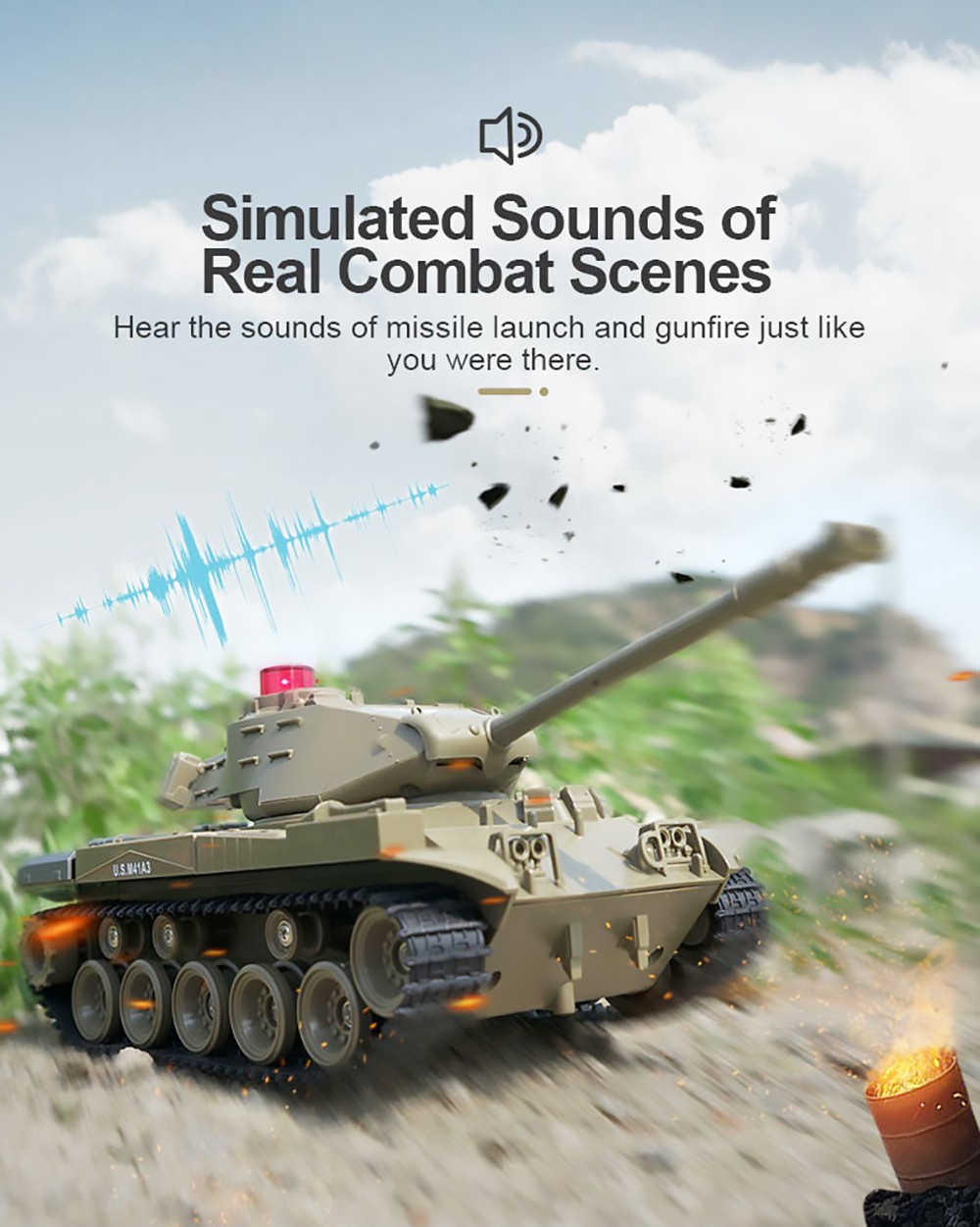 JJRC Q85 RC Tank Model 2.4G Remote Control Programmable Crawler Tank Military Tank 1/30 RC Car Toy for Boys - Army Green