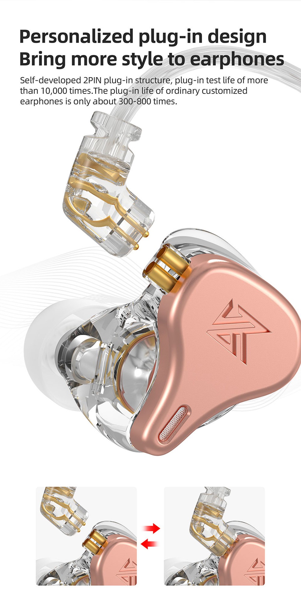 KZ DQ6S Metal Wired Earphones In-Ear Noice Cancelling Sport HiFi with Mic - Black