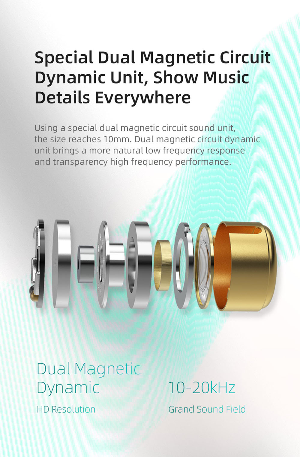 KZ EDX Pro In Ear Wired Earphones HiFi Bass Monitor Headset Noise Cancelling with Mic- Crystal