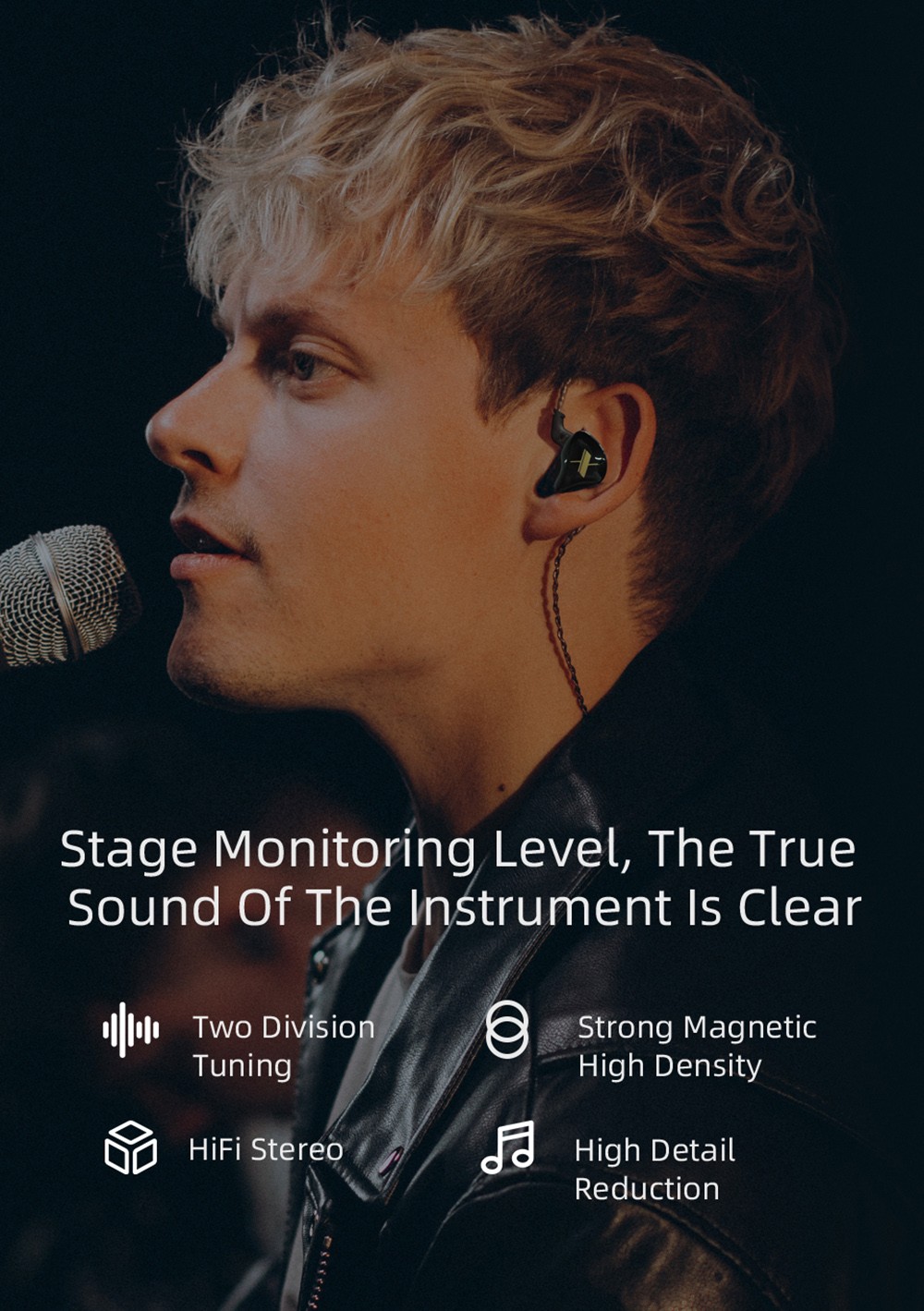 KZ EDX with Mic Wired Earphone In-ear Sport Noise Cancelling Headset - White