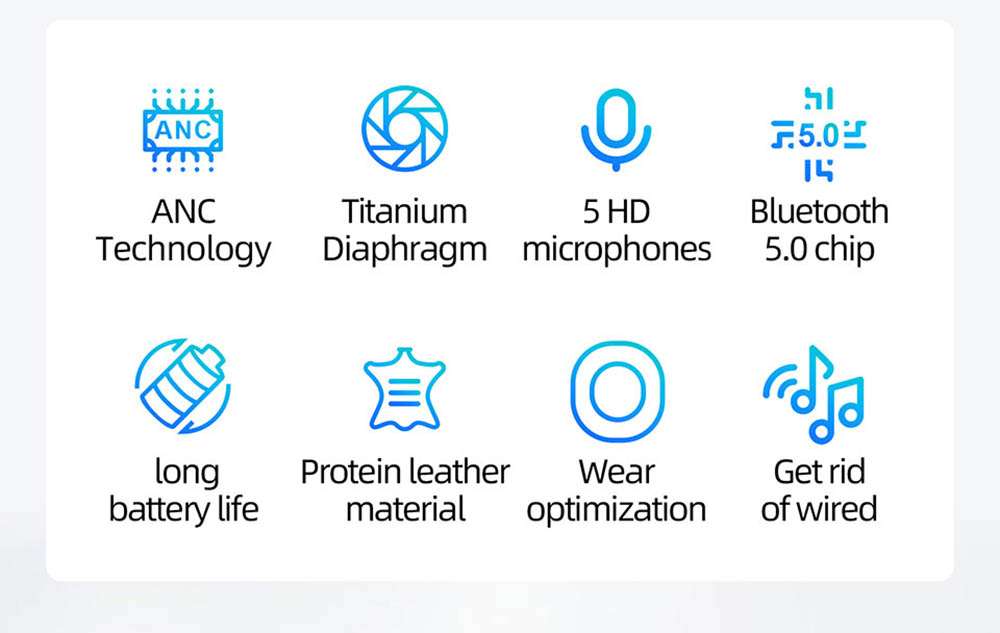 KZ T10 ANC Double-Fed Active Noise Cancellation Wireless Headphones Bluetooth 5.0 with Mic Music Headset - Silver