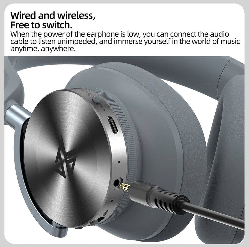 KZ T10 ANC Double-Fed Active Noise Cancellation Wireless Headphones Bluetooth 5.0 with Mic Music Headset - Silver