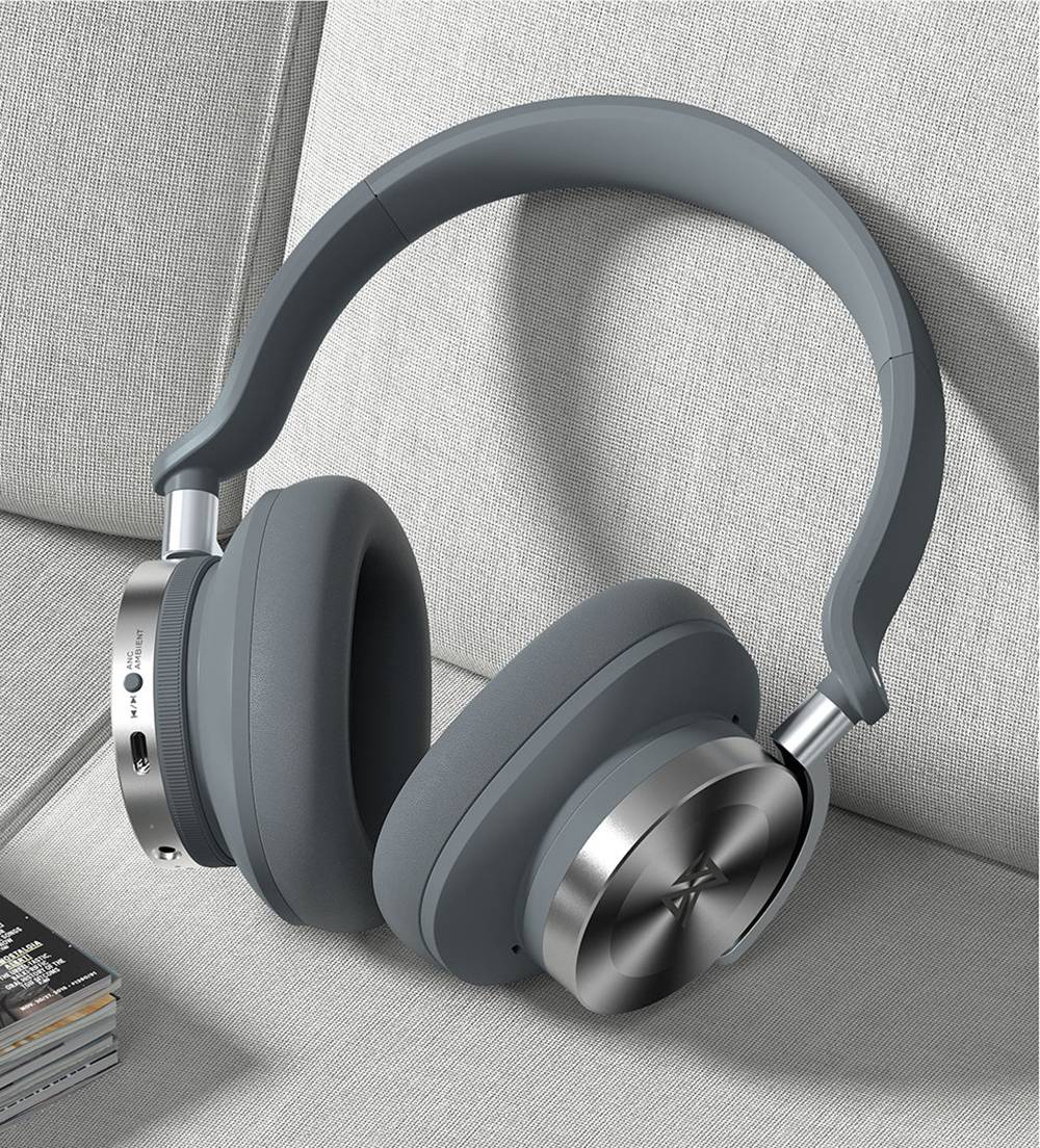 KZ T10 ANC Double-Fed Active Noise Cancellation Wireless Headphones Bluetooth 5.0 with Mic Music Headset - Silver