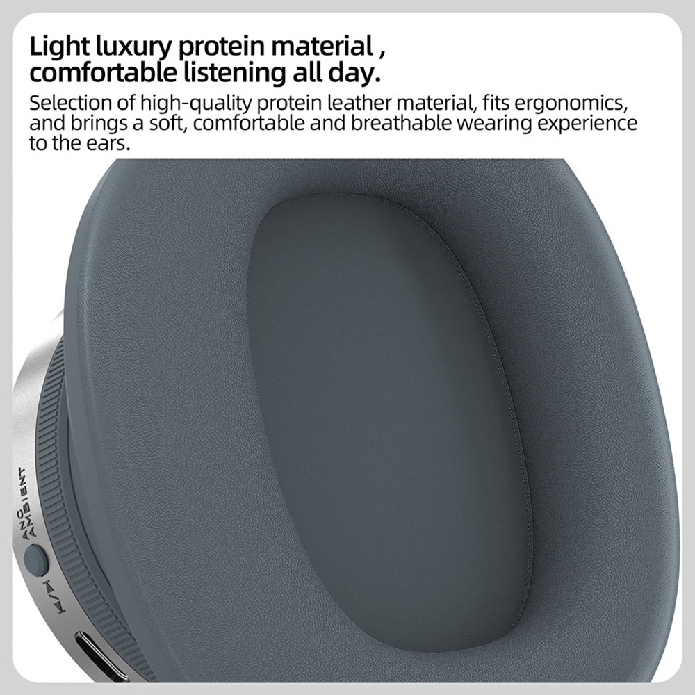 KZ T10 ANC Double-Fed Active Noise Cancellation Wireless Headphones Bluetooth 5.0 with Mic Music Headset - Silver