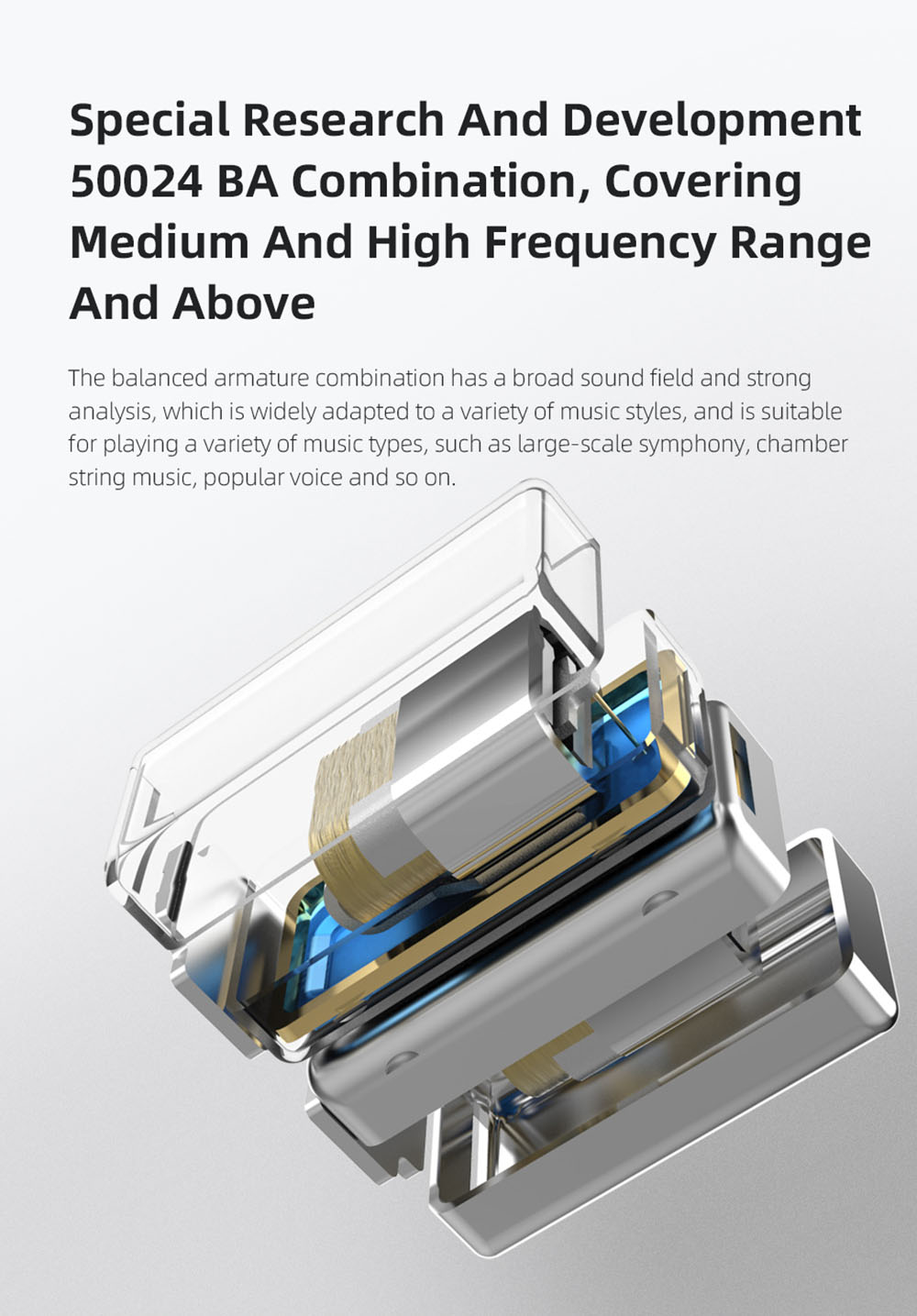 KZ ZAX In Ear Wired Earphones 1DD+7BA HiFi Bass Monitor Headset Hybrid technology Noise Cancelling with Mic- Silver