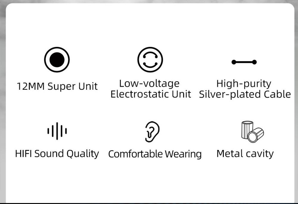 KZ ZES Electrostatic+Dynamic Wired HiFi Earphone Bass Earbuds In-Ear Monitor Noise Cancelling with Mic - Silver