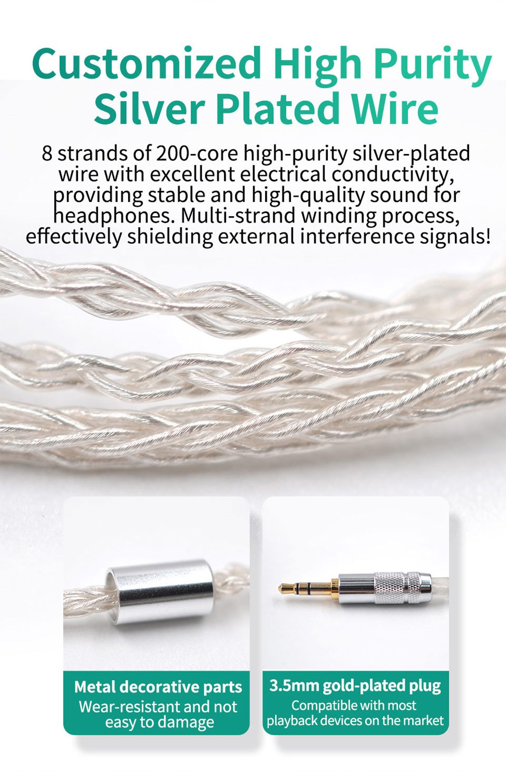 KZ ZES Electrostatic+Dynamic Wired HiFi Earphone Bass Earbuds In-Ear Monitor Noise Cancelling with Mic - Silver