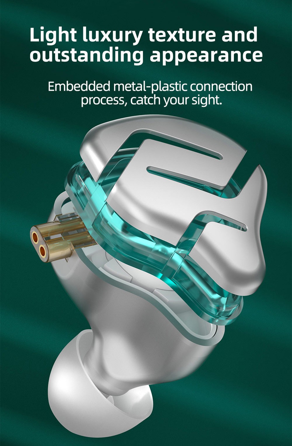 KZ ZES Electrostatic+Dynamic Wired HiFi Earphone Bass Earbuds In-Ear Monitor Noise Cancelling with Mic - Silver