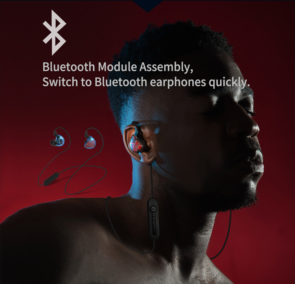 KZ ZS10 Wired Earphone 4BA+1DD Hybrid Technology In-ear HiFi Bass Game Headset -with Mic Red